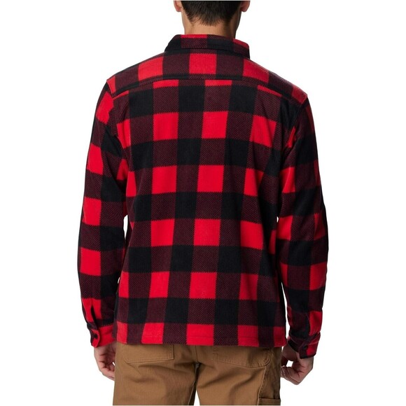 Columbia Steens Mountain Fleece Print Red Check Jacket  Snap Front Men's XL - Picture 4 of 6